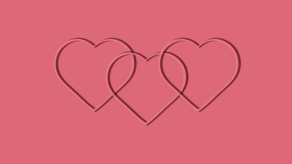 Pink hearts on a pink background. Card. Valentine's Day. Love. Image of a heart. Hearts. many hearts