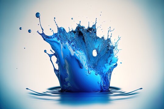 Credible Splatter Of Water Or Other Blue Liquid Generative AI