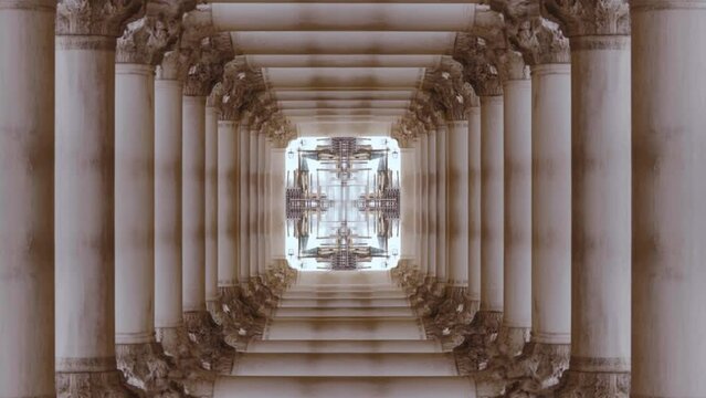 White marble Venice columns cloned on all dimensions