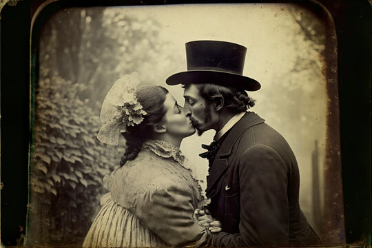 Late 19th century photography of lovers (AI generated)