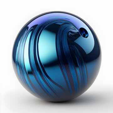 blue bowling ball,  bowling ball, generative ai	