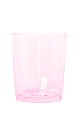 Glass empty glass of medium size. Rose glass. Isolated. PNG