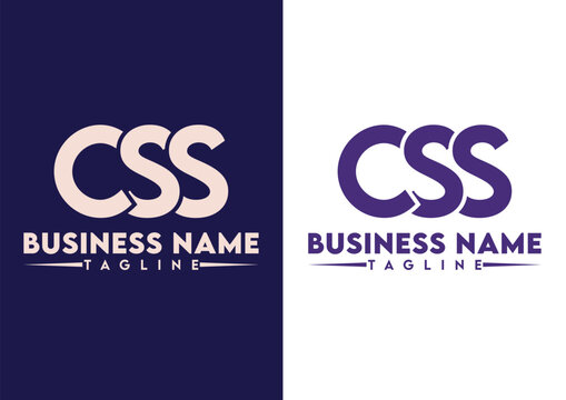 Letter CSS logo design vector template, CSS logo
