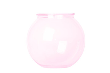 Glass container for lemonade or punch. Made of pink glass or plastic. Empty. isolated. PNG