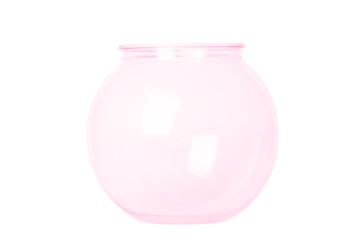 Glass container for lemonade or punch. Made of pink glass or plastic. Empty. isolated. PNG