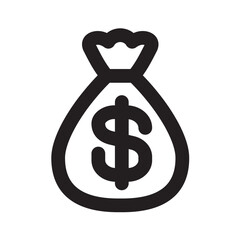 ドル袋　アイコン（線の太さ三種）