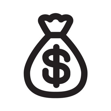 recommend clip art: ドル袋　アイコン（線の太さ三種）