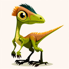 Fototapeta premium Small green dinosaur cartoon