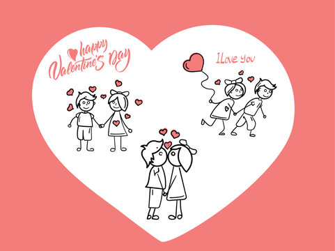 cute valentine's day card made in vector