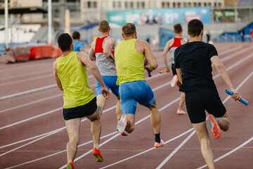 group men relay race for track and field competition
