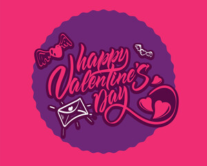 valentine's day card, made in vector in bright colors