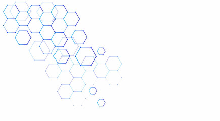 Scientific, technological molecular medical background.Genetic engineering and molecular structure, hexagon DNA network, science chemical and biotechnology concept, innovation technology, healthcare