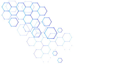 Scientific, technological molecular medical background.Genetic engineering and molecular structure, hexagon DNA network, science chemical and biotechnology concept, innovation technology, healthcare
