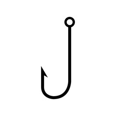 Fishing hook icon vector. Fishing illustration sign. fish symbol or logo.