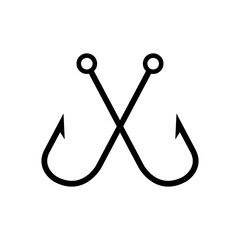 Fishing hook icon vector. Fishing illustration sign. fish symbol or logo.