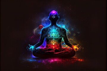 colorfull buddha in meditation
