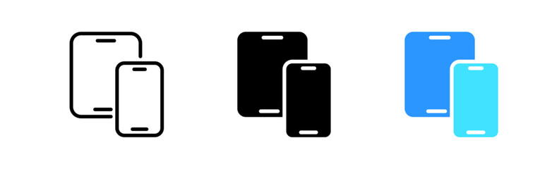 Smartphone line icon. Phone, tablet, gadget, chat, community, lock, security, access, password, closed, technology. Vector icon in line, black and colorful style on white background