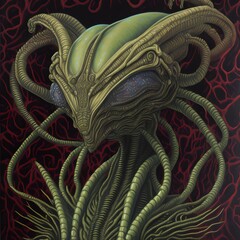 Obraz premium Alien Hunter, Generative AI Illustration