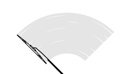 Wipers are clearing the windshield. Wiping for the windshield of a car. Clean window, wiper blades. Vector illustration. - obrazy, fototapety, plakaty