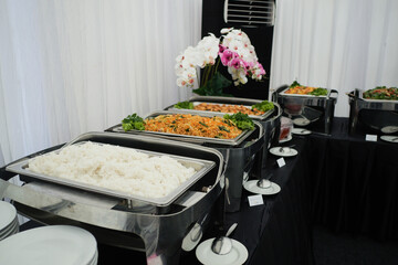 Table Setting Asian Buffet Indonesian Food Catering in Event