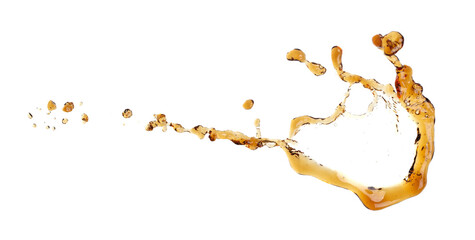 Coffee drink Shape form droplet of espresso splashes into drop cola line tube attack fluttering in...