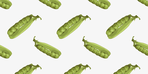 Seamless pattern with green peas. Vector illustration