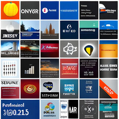 set of business cards collage composition of different professional images background wallpaper.