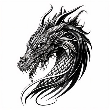 Dragon Head Black And White Images – Browse 19,772 Stock Photos, Vectors,  and Video | Adobe Stock