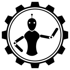 artificial intelligence robot icon, concept icon technological progress.High tech illustration,vector  