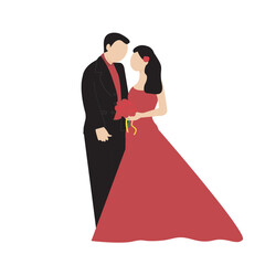 couple in love isolated on white background flat vector illustration. valentine's Day special.