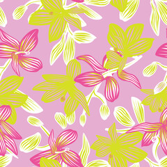 Oriental Floral Seamless Pattern Design Background