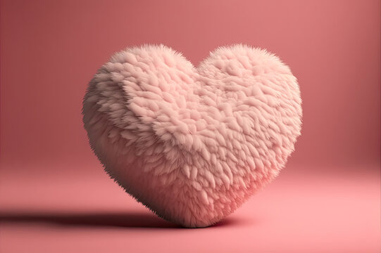 Saint Valentine day holiday, fluffy heart shapes