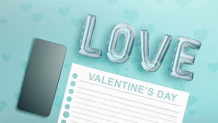 Naklejka premium Valentine's day. Blank paper for copy space