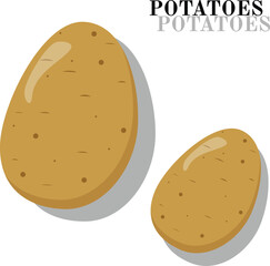 illustration of a Potatoes, brown , round, oval, french fries, for banner, power point , flyer, food, teacher, brochure, flyer, and comercial use
