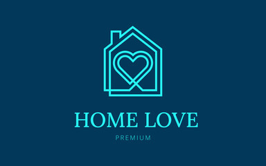 Home Monoline Logo. Minimalist Home Logo
