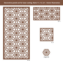 Decorative panel for laser cutting. Geometric pattern. Laser cut panel.