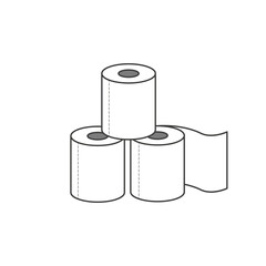 Group of toilet paper rolls isolated on white background. Illustration on transparent background