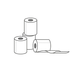 Group of toilet paper rolls isolated on white background. Illustration on transparent background