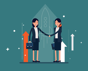 Business partner handshake. Vector illustration agreement business concept