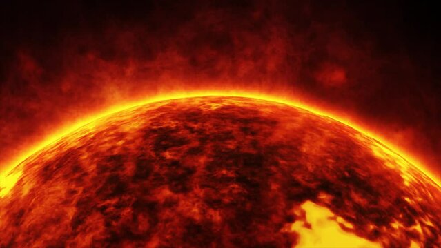 Concept 3-U1 View of the realistic sun from space with solar flares.
