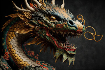 chinese new year of the dragon. AI Generated