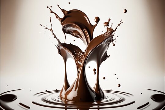 チョコレート 飛沫 ミルク 液体 スイーツ 甘い, generative ai