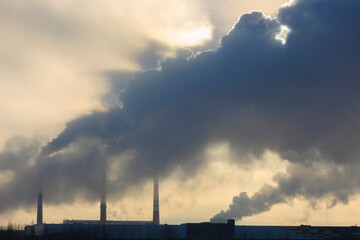 Smoke from a chimney at a thermal power plant