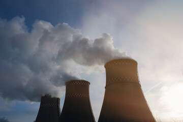 Smoke from a chimney at a thermal power plant