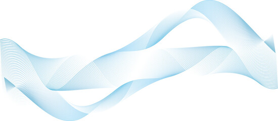 abstract vector illustration of blue colored wave lines - vector background