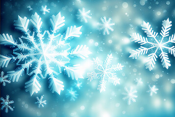 blue background, snowflakes, winter background, cold