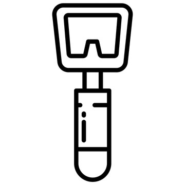 Outlined Bottle opener icon - a black and white line drawing of a measuring machine