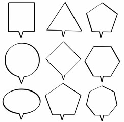set hand drawn doodle of speech bubbles. vector design illustration