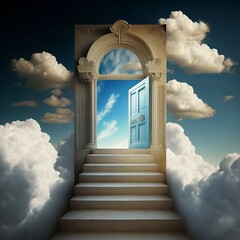 The door to heaven in the clouds.