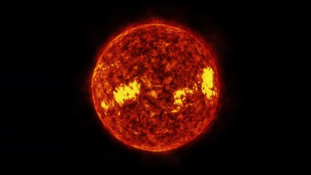 Concept 4-U1 View of the realistic sun from space with solar flares.